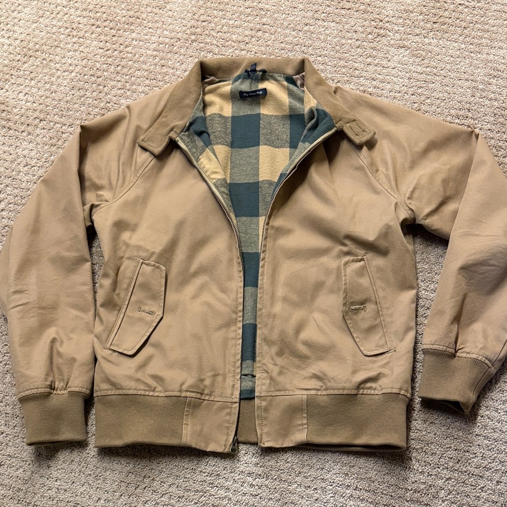 LL Bean signature Harrington jacket, flannel lined, retro SMALL